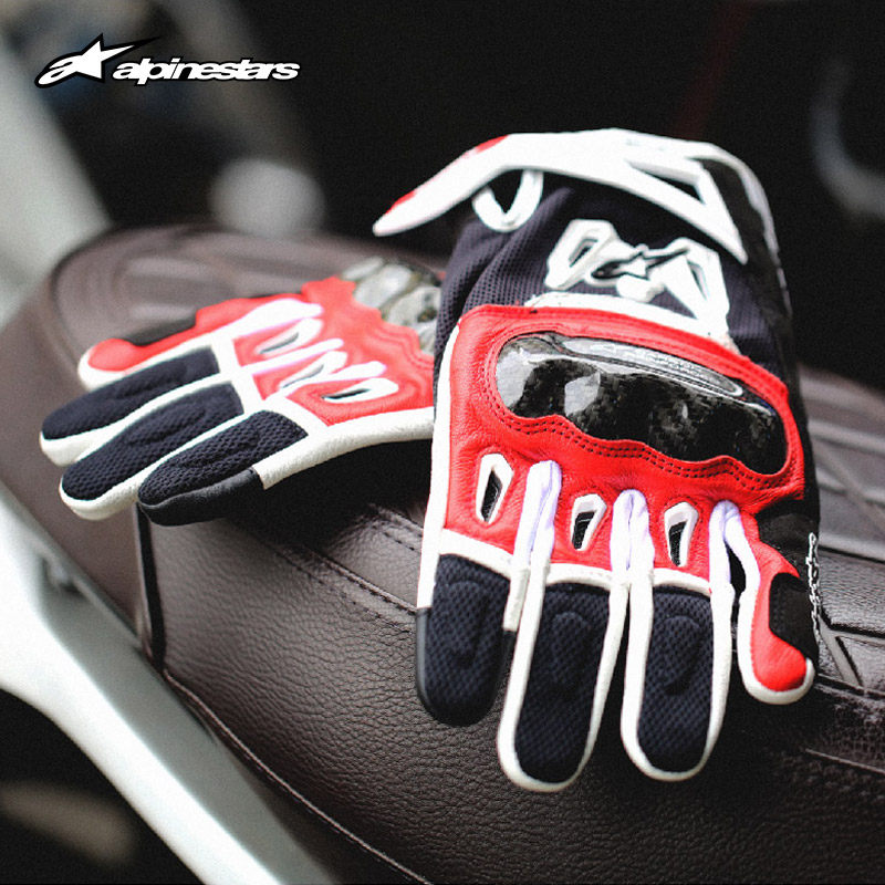 Мотоперчатки Alpinestars SMX-2 Air Carbon V2 черно-красно-белые S