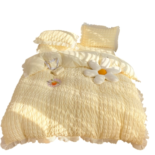 Корейский комплект для принцессы, хлопковый пододеяльник, хлопковая нескользящая простыня, 4 предмета