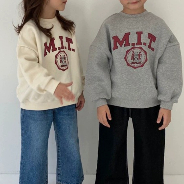 Parent-child sweater 2022 spring new cotton retro Western style terry casual boys and girls mother-child mother-daughter tops