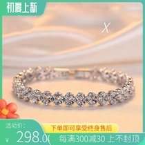 S925 Pure Silver Plated 18K Platinum Bracelet Meritless Full Drill Mossan Diamond Stars The Same Light Lavish Design Sense Bracelet