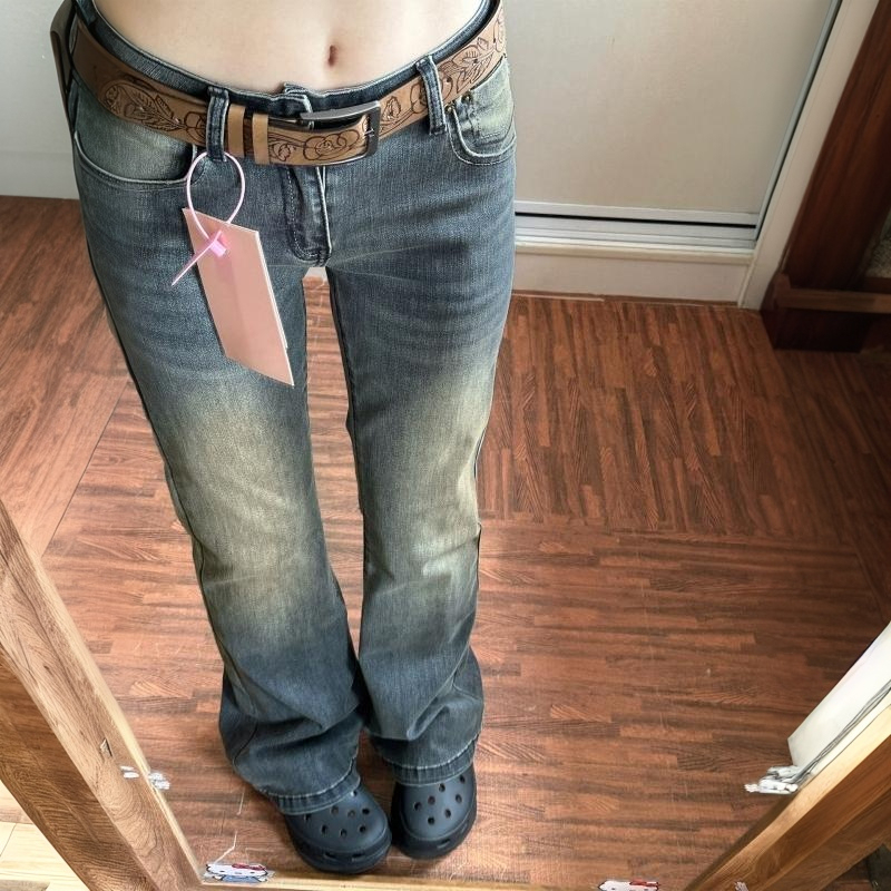 American Retro Flared Jeans for Women, Summer 2026 New Style, Low-Waist, Slim Fit, Flattering, Petite Flared Pants