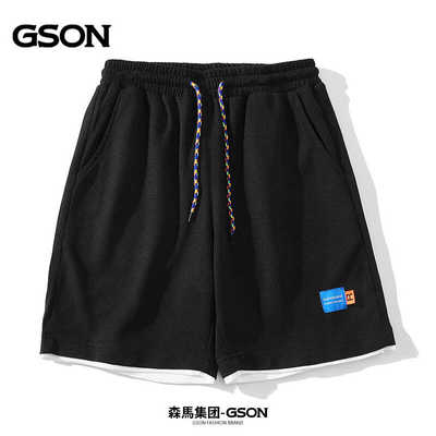 GSON华夫格休闲五分裤