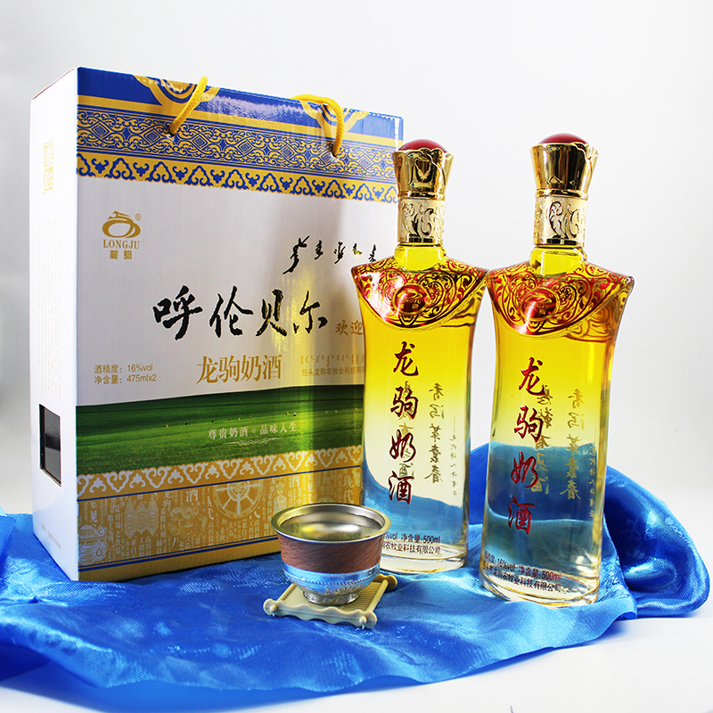 Longju Milk Wine Grassland Auspicious Series Hulunbuir 16 degrees 500ml gift box micro-drunk liquor 500ml