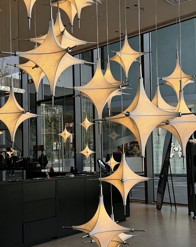 Geometric Star Pendant Light Combination, French-Style Lighting Fixtures for Bedroom, Living Room, Staircase, Loft, Dining Room, Living Room, Duplex Geometric Star Pendant Light Combination, French-Style Lighting Fixtures for Bedroom, Living Room, Staircase, Loft, Dining Room, Living Room, Duplex