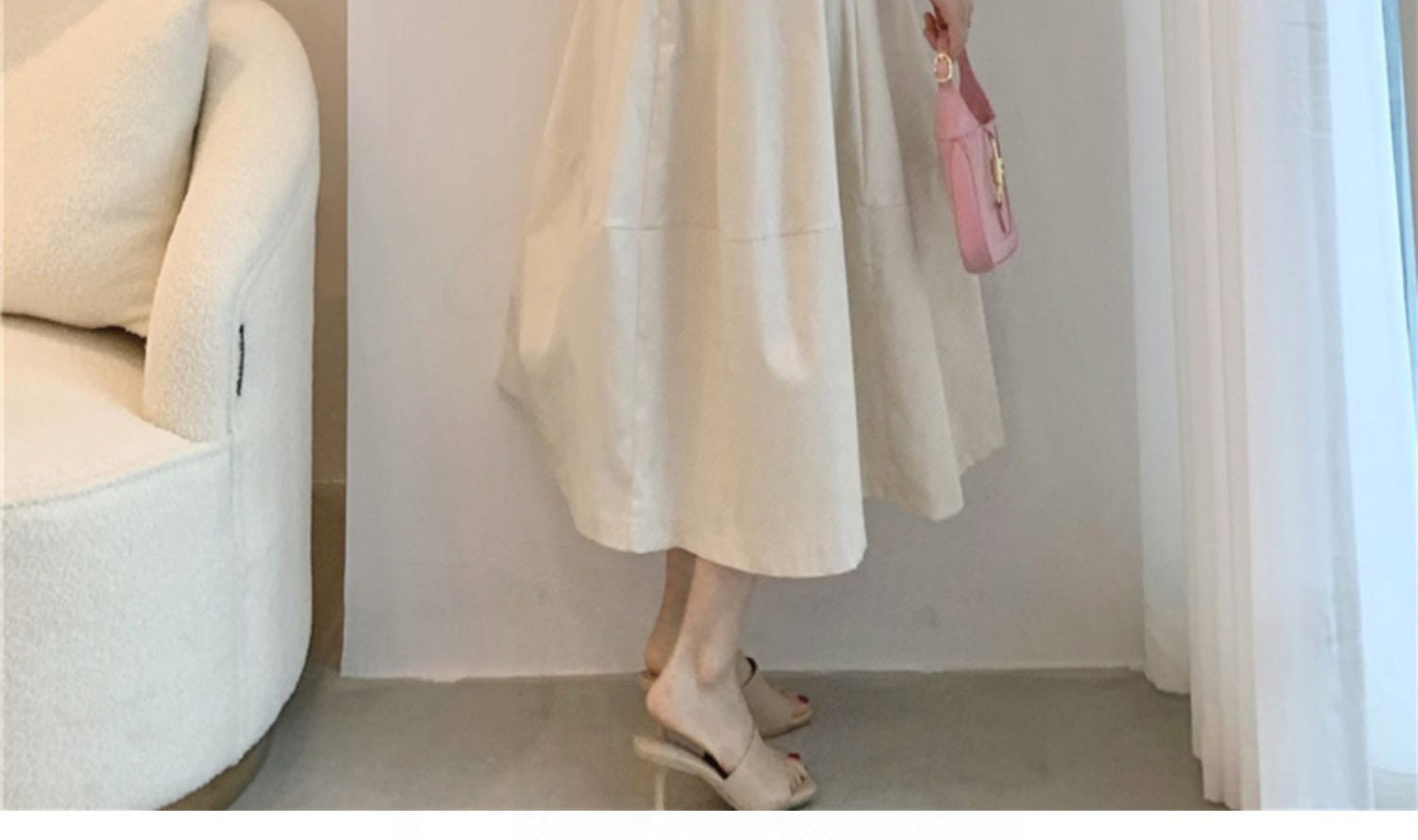 Колодки для обуви 法式复古裙子女夏春高腰赫本风伞白色裙a字半身裙显瘦中长款2023