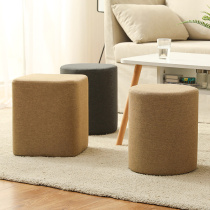 Solid Wood round stool childrens sofa stool pedal Creative Square stool ins Nordic fabric leather sitting pier stool small stool