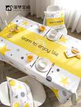 Nordic modern minimalist cotton linen fabric waterproof and oil free tea table cloth Home rectangular table cloth