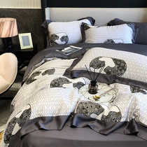 Modern light lavish 80 Sky Silk Four Pieces Summer Ice Silk Printed Quilt Cover Bed Linen Yoo-Style Bedding