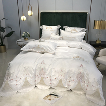 The French princess wind quilt cover four sets of European style extravagant upscale palace windy gownen satin full cotton pure cotton bed linen bed