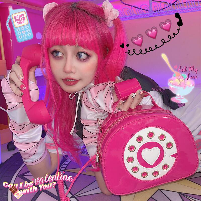 Can Answer Harajuku Style Y2K Millennial Hottie Barbie Phone Retro Crossbody Bag Shoulder Bag
