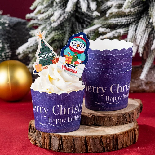 Бумажный стаканчик для кексов, рождественский стаканчик для кексов, держатель для бумаги для кексов, бытовой высокотемпературный бумажный стаканчик для выпечки, специальный