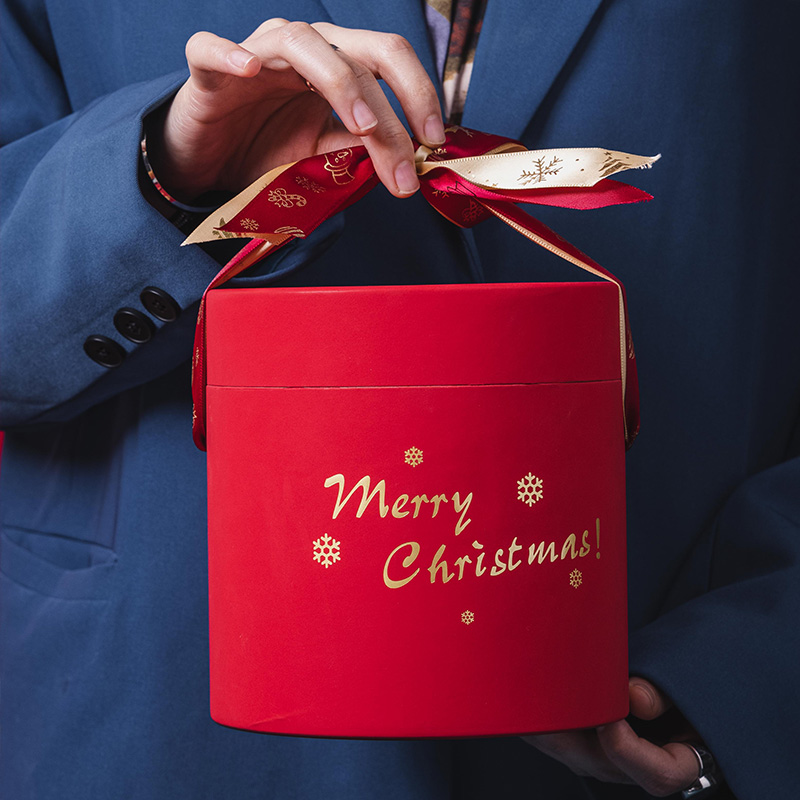 Christmas Packaging Hugging Bucket Christmas Hand Gift Box Snowflake Ghetto Cookie Candy Packaging Box Empty Box