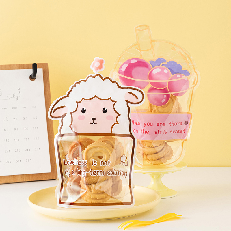 Cookie Bag Transparent Snowflake Puller Bag New Nougat Baking Home Cartoon Self Sealing Bag