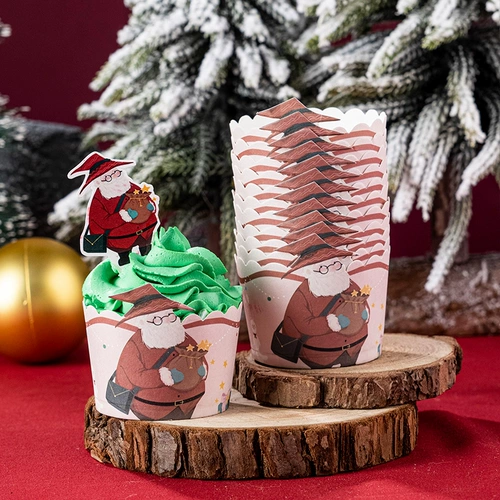 Бумажный стаканчик для кексов, рождественский стаканчик для кексов, держатель для бумаги для кексов, бытовой высокотемпературный бумажный стаканчик для выпечки, специальный