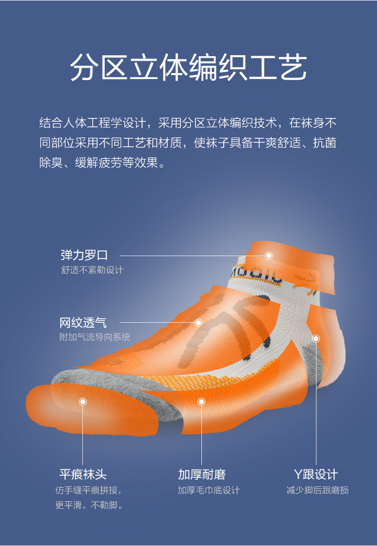 3 đôi vớ JIDONG được tải nam và nữ ống ngắn vớ thuyền khăn dưới hấp thụ sốc gai khử mùi chạy vớ - Vớ thể thao tất dài qua đầu gối cho nữ