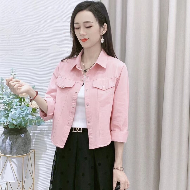 Women's Shirt Jacket 2026 Casual Versatile Thin Long-Sleeve Loose Slimming Spring and Autumn Age-Reducing Top Short Shirt
