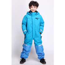 Nordic boys and girls Childrens veneer double board one-piece ski suit windproof rain outdoor assault jacket cold suit