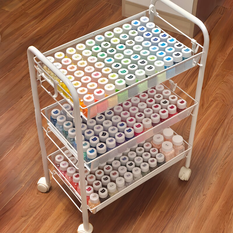 Bean Storage Trolley, Handmade DIY Material Organizer, Multi-Layer Toy Display Rack, Bottle Storage Rack