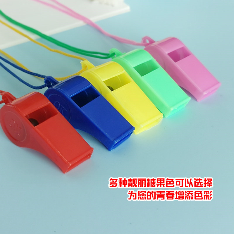 Plastic color rope whistle referee whistle fan whistle children's toy whistle OK whistle BB whistle