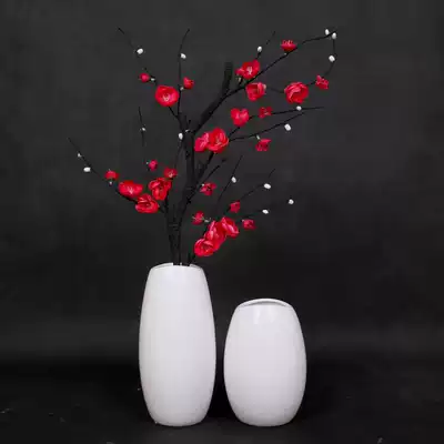 Simulation peach blossom branch fake plum blossom branch fake flower plastic flower dry flower floor flower arrangement living room decoration interior decoration