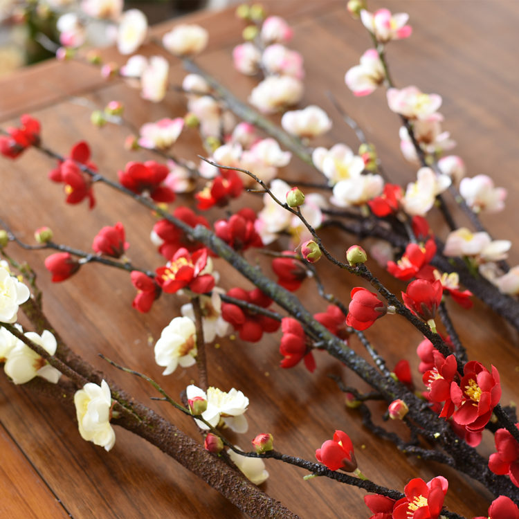 Single Branch Emulation Plum Blossom Peach Blossom Dried Twigs Dried Twigs Plum Flower Art Living Room Furnishing Living-ground Flower Arrangement Decoration Floral Flower Pole