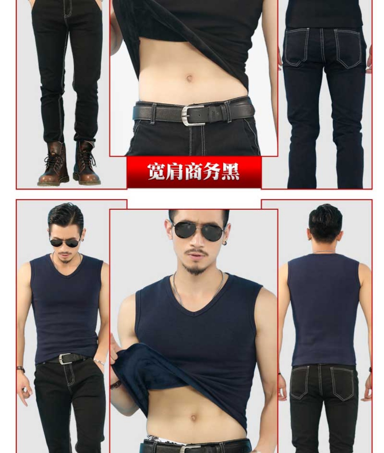 Thanh niên thu đông Phiên bản Hàn Quốc của những người đàn ông mặc vest ấm áp cộng với nhung dày cơ sở không tay áo thun ba lỗ