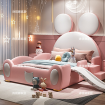 Creative Mickey Mouse Childrens Bed Girl Princess Bed 1 2 1 5M Cartoon Bedroom Multifunction With Guardrails Little Boy