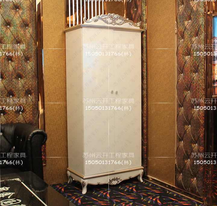 KTV Clubhouse Wardrobe Two Doors Open Door Cabinet White Baking Varnish Guesthouse Hotel Room Wardrobe