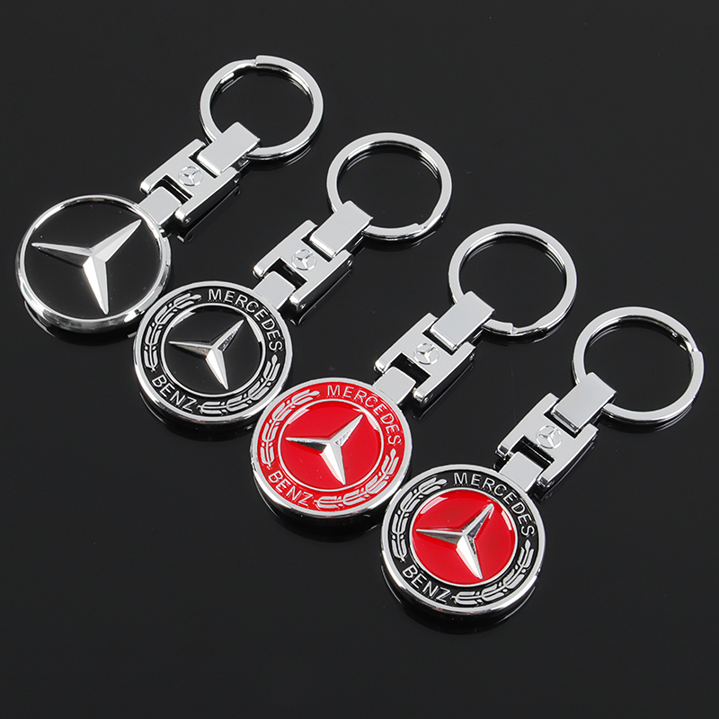 Double-Sided Mercedes-Benz Three-Pointed Star Emblem Car Logo Couple Anti-Lost Car Metal Keychain Ring Pendant Double-Sided Mercedes-Benz Three-Pointed Star Emblem Car Logo Couple Anti-Lost Car Metal Keychain Ring Pendant