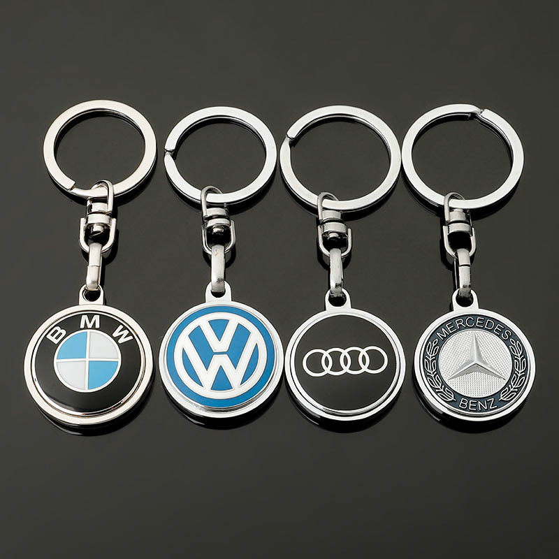 Enamel Volkswagen Audi Mercedes-Benz Bmw Car Logo Keychain Couple Anti-Lost Car Keychain Chain Pendant