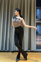 DRS dance clothes Latin dance rose mesh design short-sleeved tops womens two-color practice clothes daily dance clothes