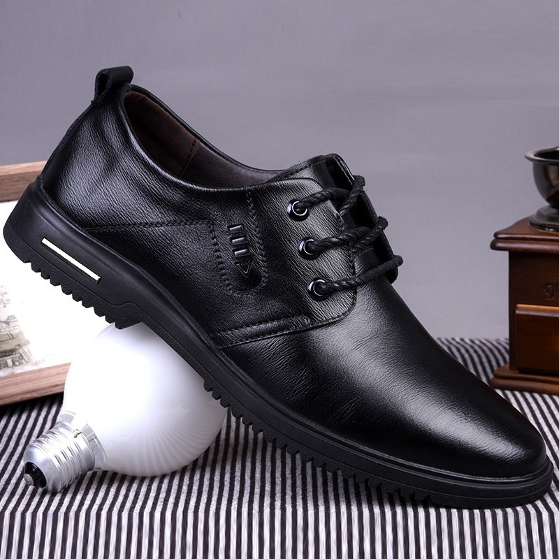 Genuine leather shoes men's spring new casual all-match inner heightening men's tide breathable business formal casual soft-soled shoes