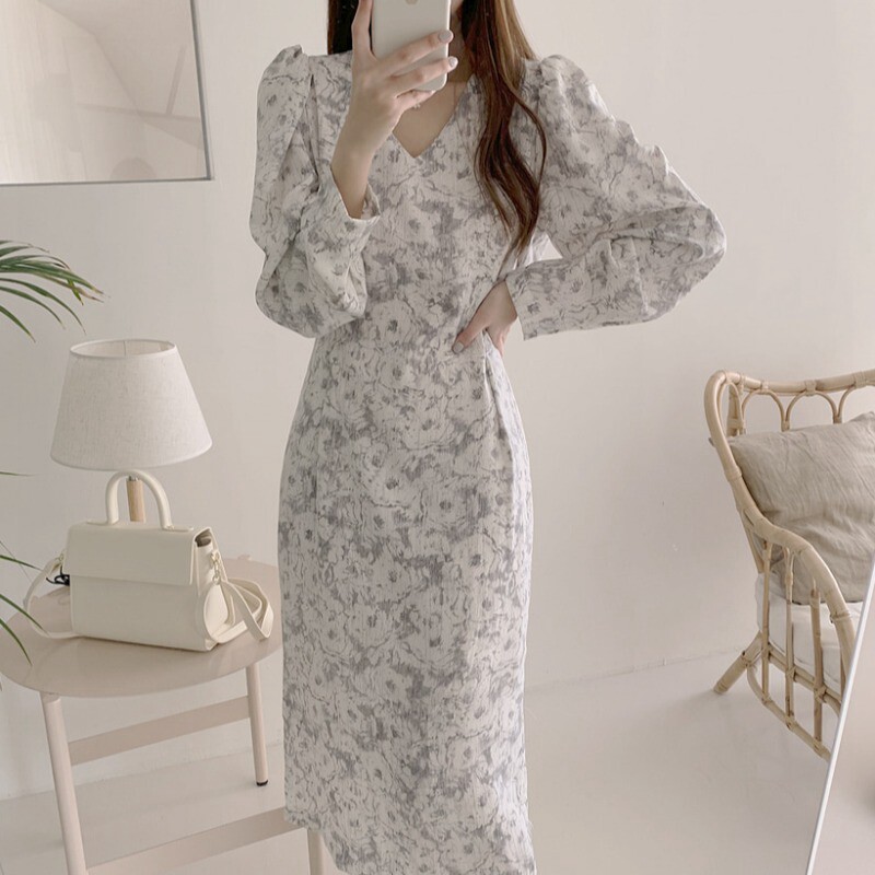 2021 early spring new French first love Mori princess gentle temperament light ripe wind floral dress childrens summer
