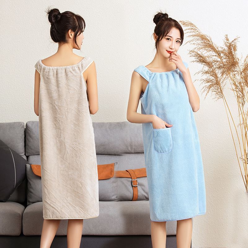 Bath towels Women in summer can wear a wrap for home than pure cotton absorbent bath wrap with a thin bath dress 2021 new