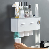 Brushing cup wall-mounted family put toothpaste toothbrush tooth cup shelf mouth cup Brushing cup Hanging wall artifact Hanging wall