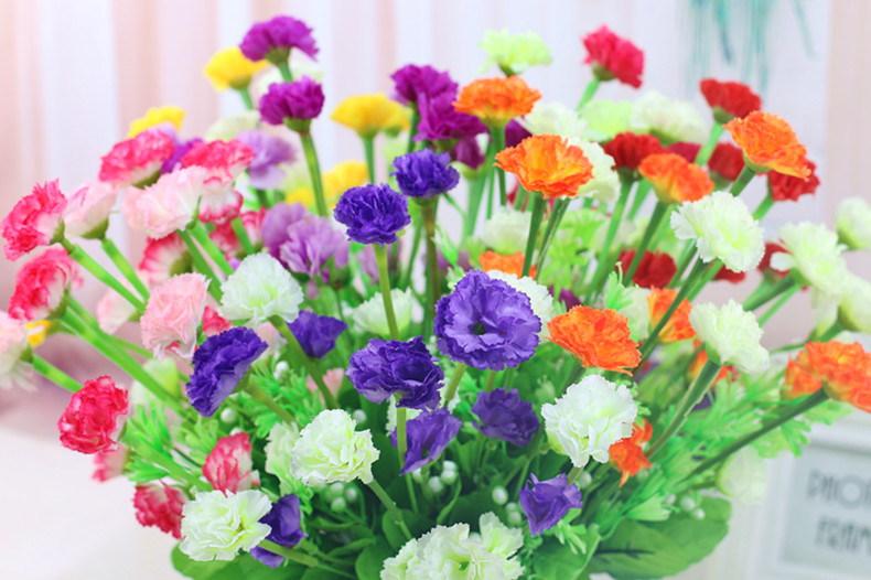 Hoa đơn cẩm chướng hoa giả mô phỏng bó hoa lụa hoa nhựa khô hoa hoa cắm hoa trang trí hoa vải trang trí hoa - Hoa nhân tạo / Cây / Trái cây hoa giấy giả