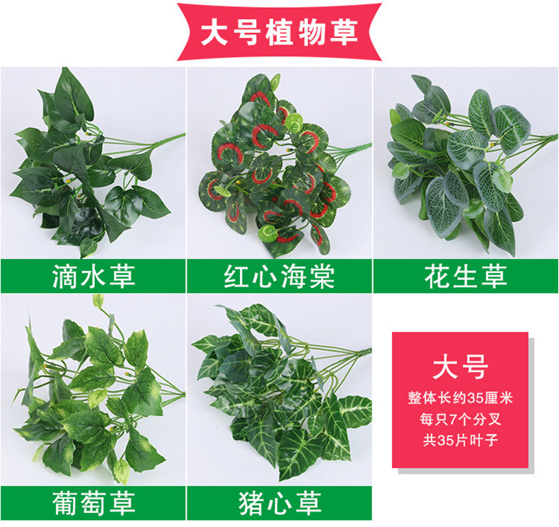 Cây mô phỏng cây xanh tường hoa cắm tường trang trí tường trong nhà hoa giả hoa màu xanh lá cây mô phỏng - Hoa nhân tạo / Cây / Trái cây giả hạc hoa hồng đỏ