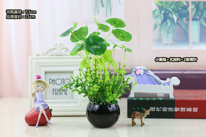 Mô phỏng cây hoa giả cây hoa giả trang trí trong nhà và ngoài trời nhựa trong chậu sen lá nhỏ chậu hoa nhân tạo và cây - Hoa nhân tạo / Cây / Trái cây hoa ly giả