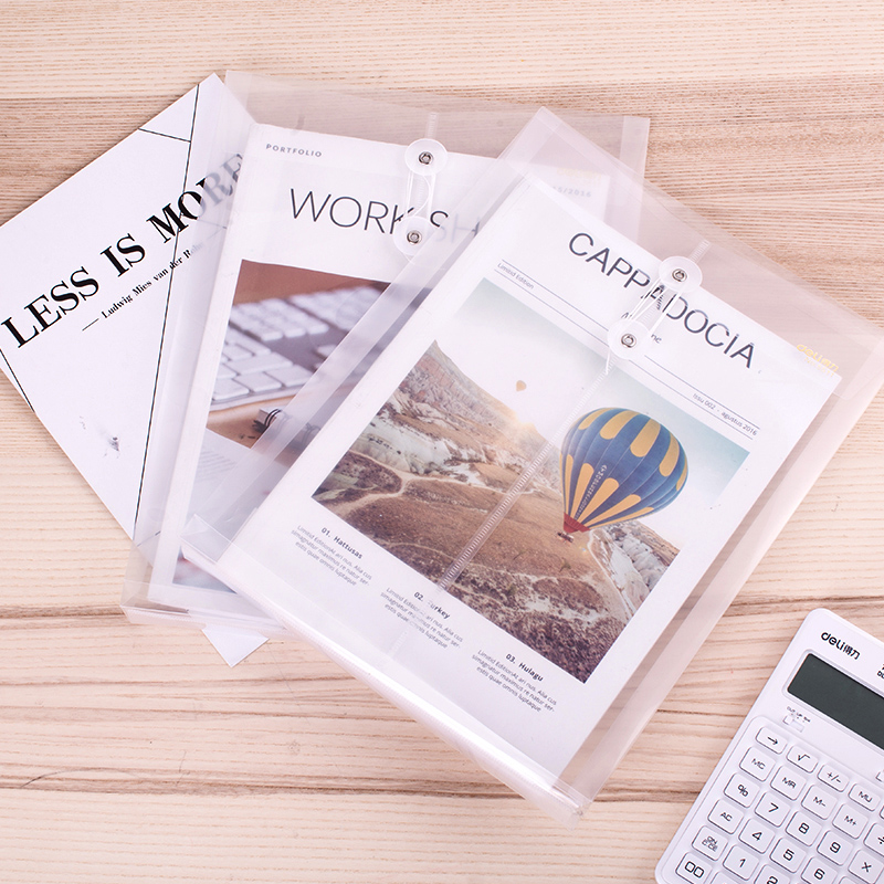 Right-hand Rope archive bag transparent white paper bag A4 transparent exam paper bag plastic file bag moisture resistant and durable kit protection bag kit bill finishing material bag