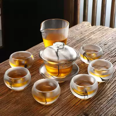 Creative new Zen ink and wash wind glaze kung fu tea set set home office meeting guest business gifts