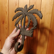 Cast iron coconut tree pastoral style retro decorative hook wall hanging single hook nostalgic personality wall wall decoration hanger