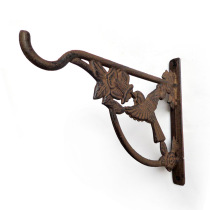 Cast iron hummingbird hanger Rust color retro decorative hanging basin bracket Courtyard wall decoration sign hook