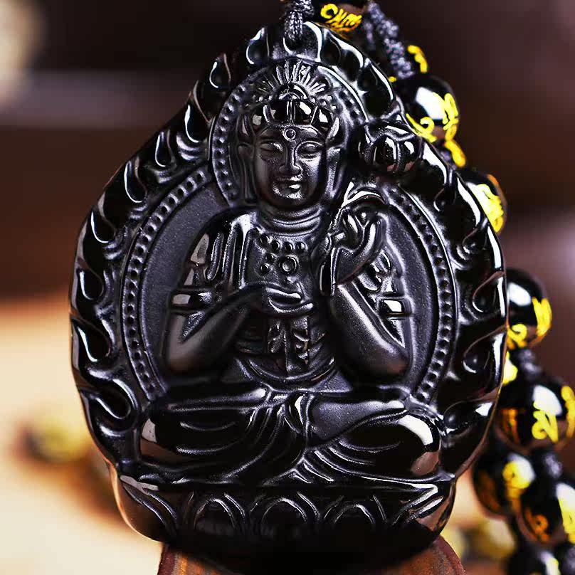 醜年開勢至菩薩吊墜新款生肖屬馬本命佛天然黑曜石18款4