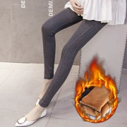 Thời trang thu đông 2018 cho bà bầu cộng với quần legging nhung cotton không phai bên ngoài mặc quần dài