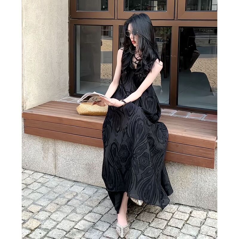 French Design, Light Luxury, Sleeveless Vest Dress, Women's New Summer Style, Loose Jacquard, High-End Long Skirt French Design, Light Luxury, Sleeveless Vest Dress, Women's New Summer Style, Loose Jacquard, High-End Long Skirt