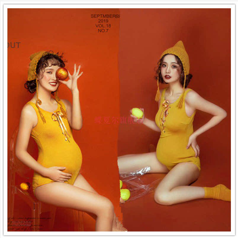 2020 Pregnant woman photo clothing Pregnant mommy Korean version of the theme clothing fresh and cute photography Pregnant woman photo clothes