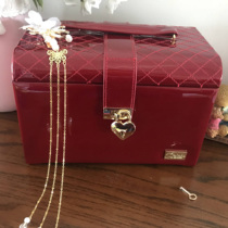 Mindy wedding gift jewelry box wooden Princess European earrings necklace big red bridal jewelry storage box