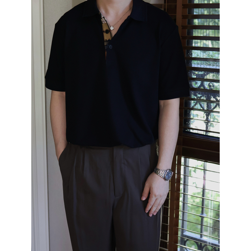 Grazie Realm Br｜("Little Southern Gift") Elegant Old Money Super Giza Short Sleeve Polo Shirt