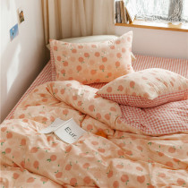 (Deer) Pure Cotton Four Sets of Flowers Flowers Full Cotton Four Sets of Flowers Flowers AB Version Pure Cotton Quilt Cover 2 0m Bed Products