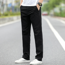 Mens casual pants autumn men plus velvet padded loose straight pants business black suit pants mens casual trousers men